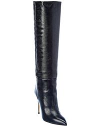 Paris Texas Stiletto Leather Long Boot - Black