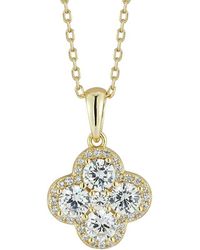 Glaze Jewelry - 14K Plated Cz Clover Necklace - Lyst