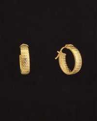 Italian Gold - 14k Textured Hoops - Lyst