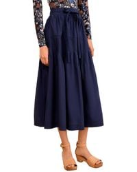 Ulla Johnson - Blythe Drop Waist Midi Skirt - Lyst