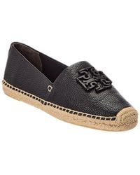Tory Burch - Cut-Out Logo Leather Espadrille - Lyst