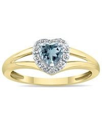 Gem Spark - 14K 0.51 Ct. Tw. Diamond & Aquamarine Ring - Lyst