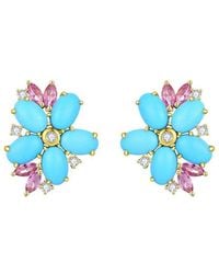 Nina Zhou Jewelry - 14K 5.19 Ct. Tw. Diamond & Sapphire Stud Earrings - Lyst
