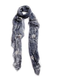 Blue Pacific - Floral Fade Cashmere-blend Scarf - Lyst
