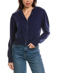 Brodie Cashmere - Cropped Zip Up Wool & Cashmere-Blend Hoodie - Lyst