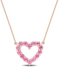 Rina Limor - 10k Rose Gold 1.12 Ct. Tw. Pink Sapphire Heart Pendant - Lyst