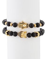 Eye Candy LA - Luxe Collection Lava Bead Ethan Stretch Bracelet - Lyst