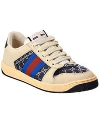 Gucci - Screener Gg Crystal Denim & Leather Sneaker - Lyst