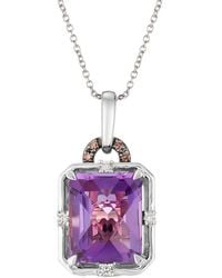 Le Vian - Le Vian Grape Amethyst 14k 3.81 Ct. Tw. Diamond & Amethyst Drop Pendant Necklace - Lyst