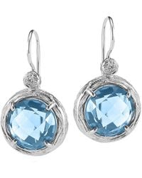 Reiss - Color Collection 14k 2.78 Ct. Tw. Diamond & Blue Topaz Earrings - Lyst