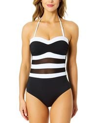 Anne Cole - Strapless Colorblock Mesh One-Piece - Lyst