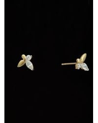 Italian Gold - 14k Two-tone Cz Butterfly Earrings - Lyst