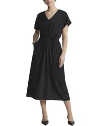 Lafayette 148 New York - Belted V-Neck Silk-Blend Dress - Lyst