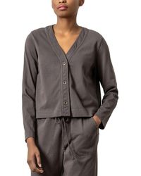 Lilla P - Mixed Media Cardigan - Lyst