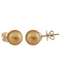 Splendid - 14k 10-11mm Golden South Sea Pearl Earrings - Lyst