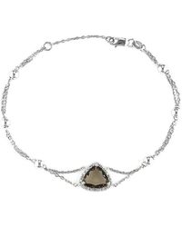 Gemstones - 1.53 Ct. Tw. Diamond & Smoky Quartz Bracelet - Lyst