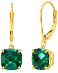 MaxColor - 10k 3.20 Ct. Tw. Lab-grown Emerald Earrings - Lyst