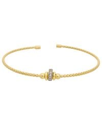 Meshmerise - 18K Plated 0.07 Ct. Tw. Diamond Bangle Bracelet - Lyst