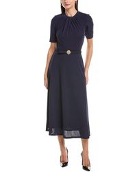Anne Klein - Twist Neck Midi Dress - Lyst