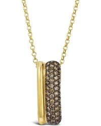 Le Vian - Le Vian Chocolate And Honey 14K 0.60 Ct. Tw. Diamond Drop Pendant Necklace - Lyst