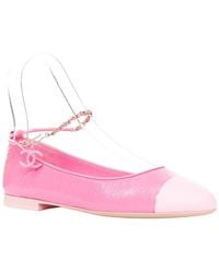 CHANEL - Leather Ankle Chain Cc Charm Flat (Authentic Pre-Loved) - Lyst
