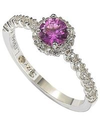 Suzy Levian - Silver Diamond & Sapphire Ring - Lyst