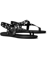 Tory Burch - Eyelet Toe Leather Ring Sandal - Lyst