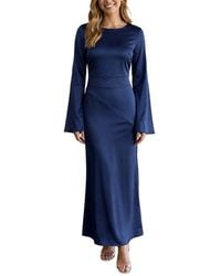 AMINA GLAM - Long Sleeve Maxi Dress - Lyst