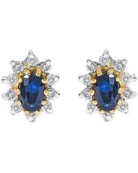 Haus of Brilliance - Colorful Gemstones 14K 0.99 Ct. Tw. Diamond & Sapphire Stud Earrings - Lyst