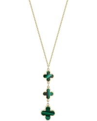Ember Fine Jewelry - 14K Malachite Clover Necklace - Lyst