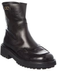 Ferragamo - Oreste Leather Bootie - Lyst