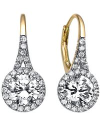 Genevive Jewelry - 14k Over Silver Cz Drop Earrings - Lyst