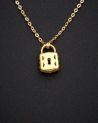 Italian Gold - 18k Petite Padlock Pendant Necklace - Lyst