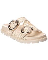 Stuart Weitzman - Benni Crochet & Leather Sport Slide - Lyst