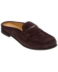 Fendi - Scrunch Suede Sabot Mule - Lyst