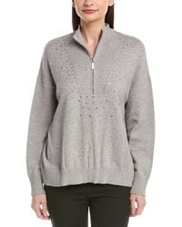 Joseph Ribkoff - 1/2-Zip Embellished Pullover - Lyst