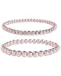Sterling Forever - 14k Rose Gold Plated Beaded Stretch Bracelet - Lyst