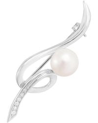 Splendid - Rhodium Over Silver 8.5-9mm Pearl Brooch - Lyst