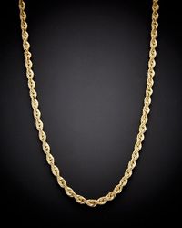 Italian Gold - 14k Hollow Rope Chain Necklace - Lyst