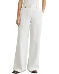 Reiss - Kaia Lyocell Topstitched Wide Leg Trouser - Lyst