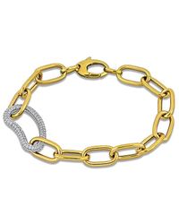 Rina Limor - 14K Two-Tone Diamond Link Bracelet - Lyst