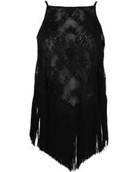 Balenciaga - Lace Scarf Fringe Tank Top - Lyst
