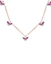 Diana M. Jewels - Fine Jewelry 18k 1.11 Ct. Tw. Diamond & Ruby Necklace - Lyst