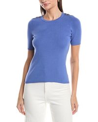 Tahari - Button Shoulder Top - Lyst