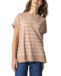 Lilla P - Striped Poncho Linen-blend Sweater - Lyst