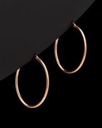 Italian Gold - 14k Italian Rose Gold Hoops - Lyst