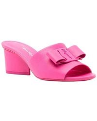 Ferragamo - Viva 55Mm Leather Slide - Lyst