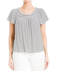 Max Studio - Cap Sleeve Stripe Top - Lyst
