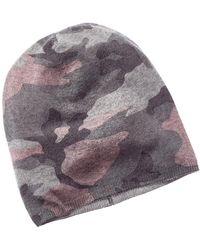 Phenix Printed Camo Slouch Cashmere Hat - Pink
