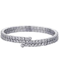 Adornia - Plated Coil Stretch Crystal Tennis Wrap Bracelet - Lyst